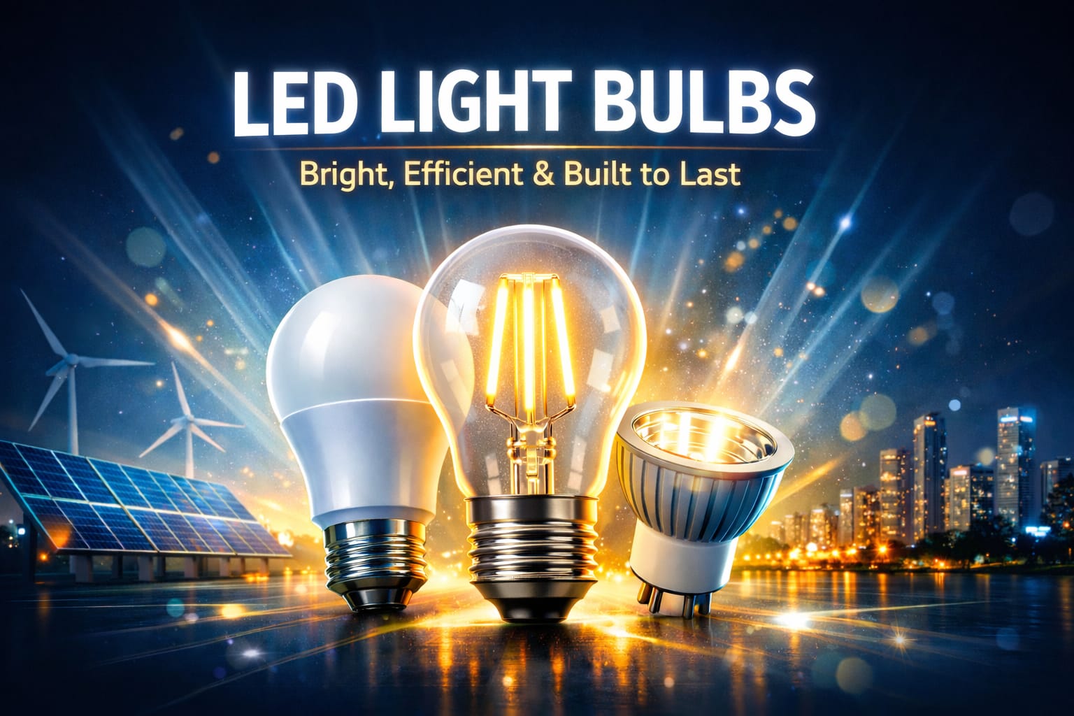 LED light bulbs category hub with energy-saving and brightness guides