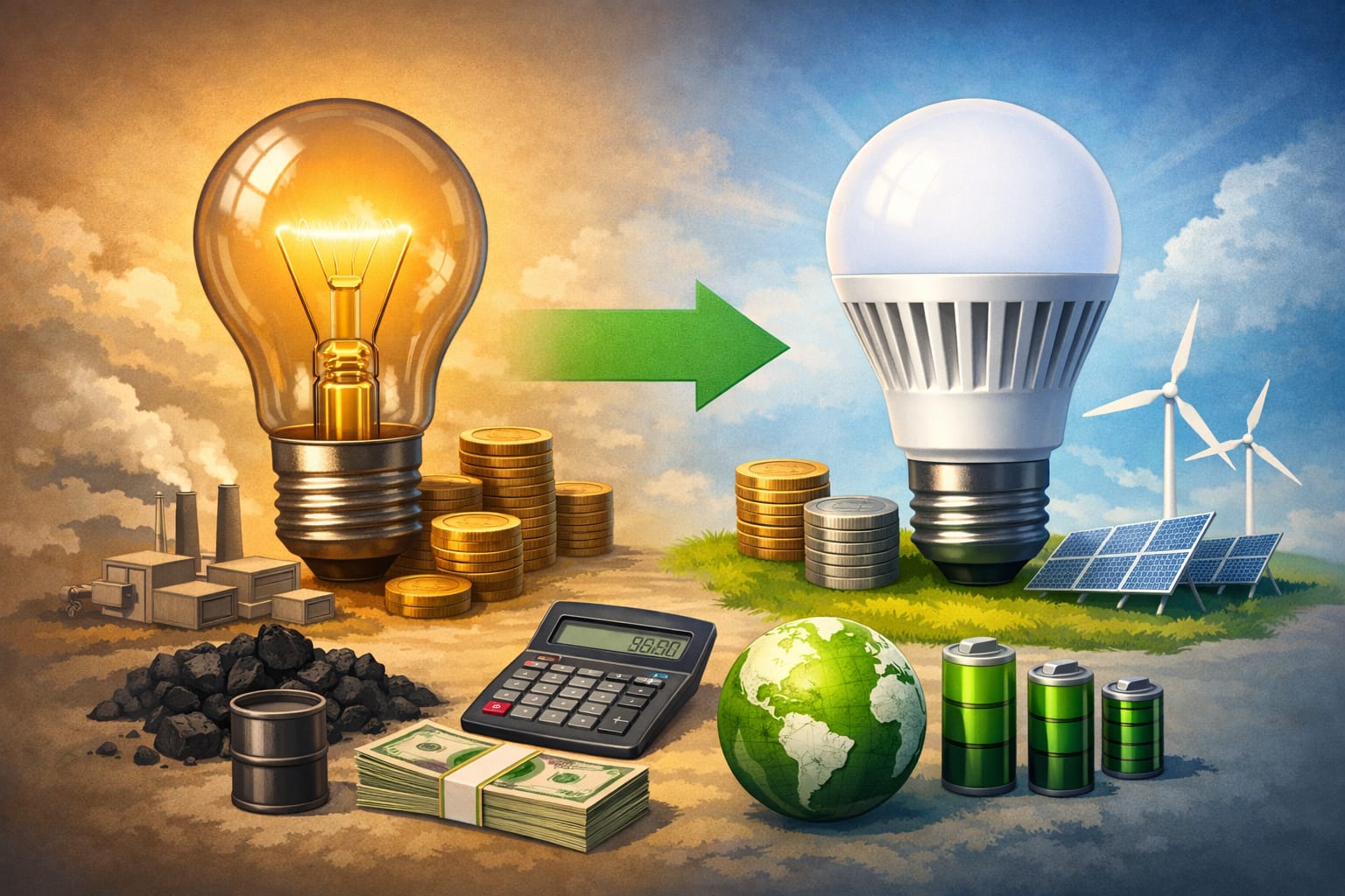 LED lights save per year comparison between LED and incandescent bulbs showing efficiency and yearly cost reduction