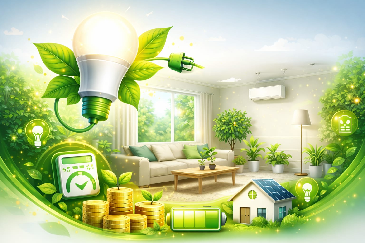 Energy efficient lighting guides for LED savings in a modern home