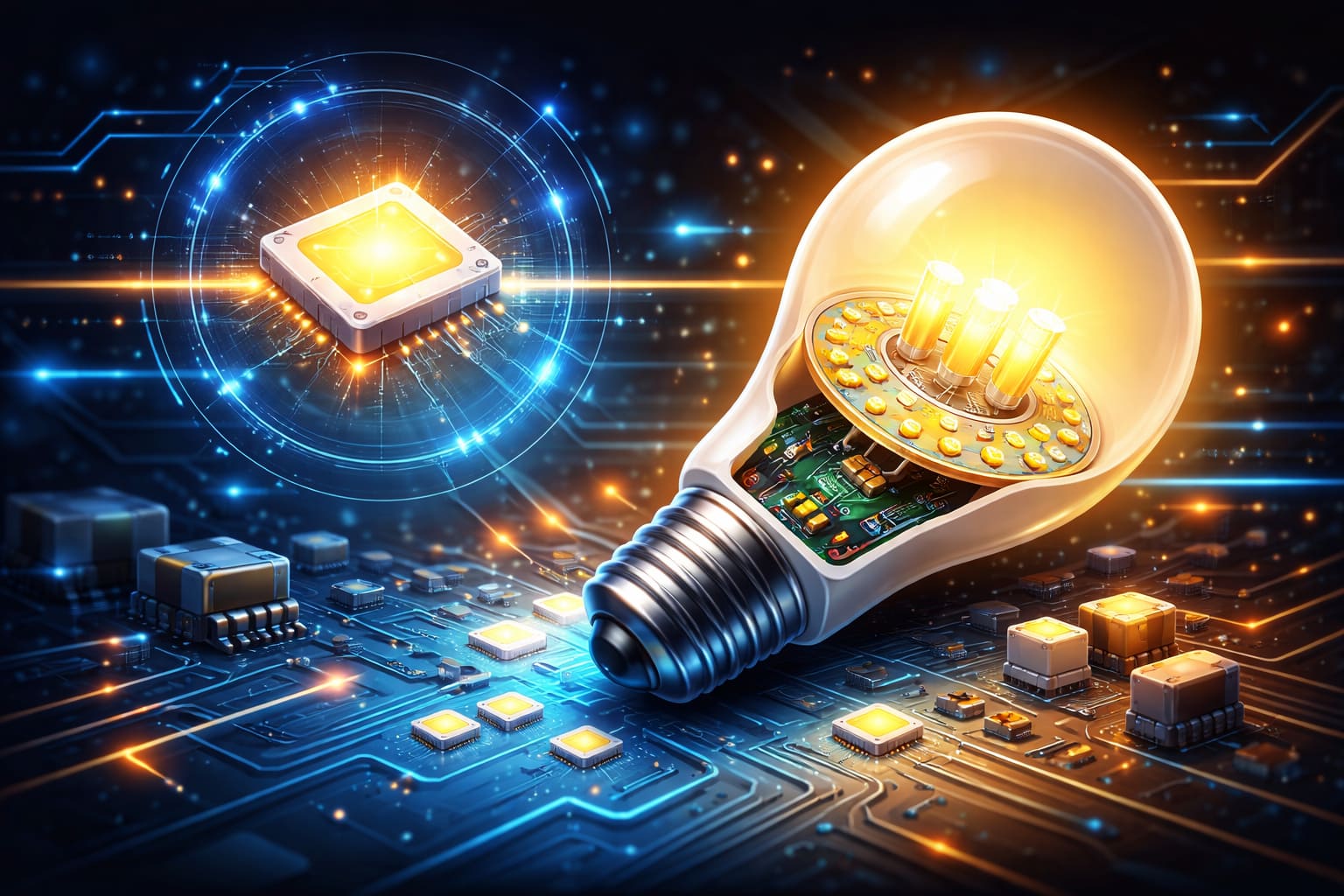 LED lighting system chip and circuit working diagram