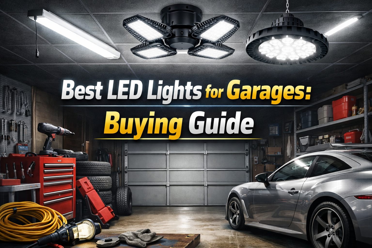 best LED lights for garages ceiling setup with bright illumination