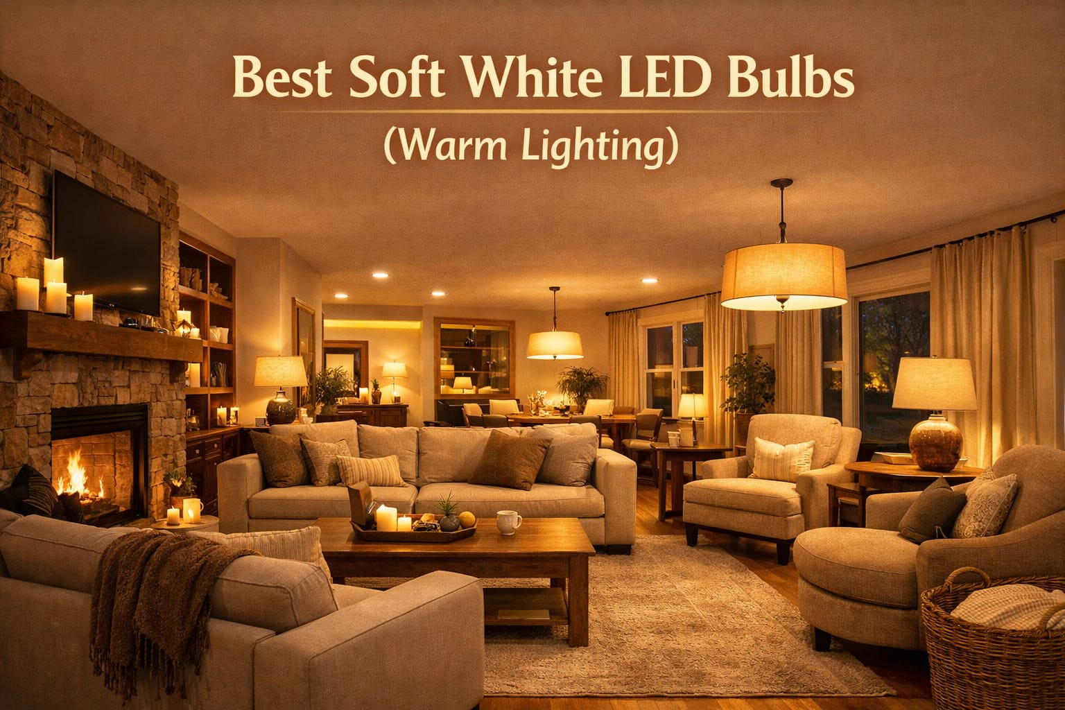 best soft white led bulbs creating warm cozy lighting in modern living room setup
