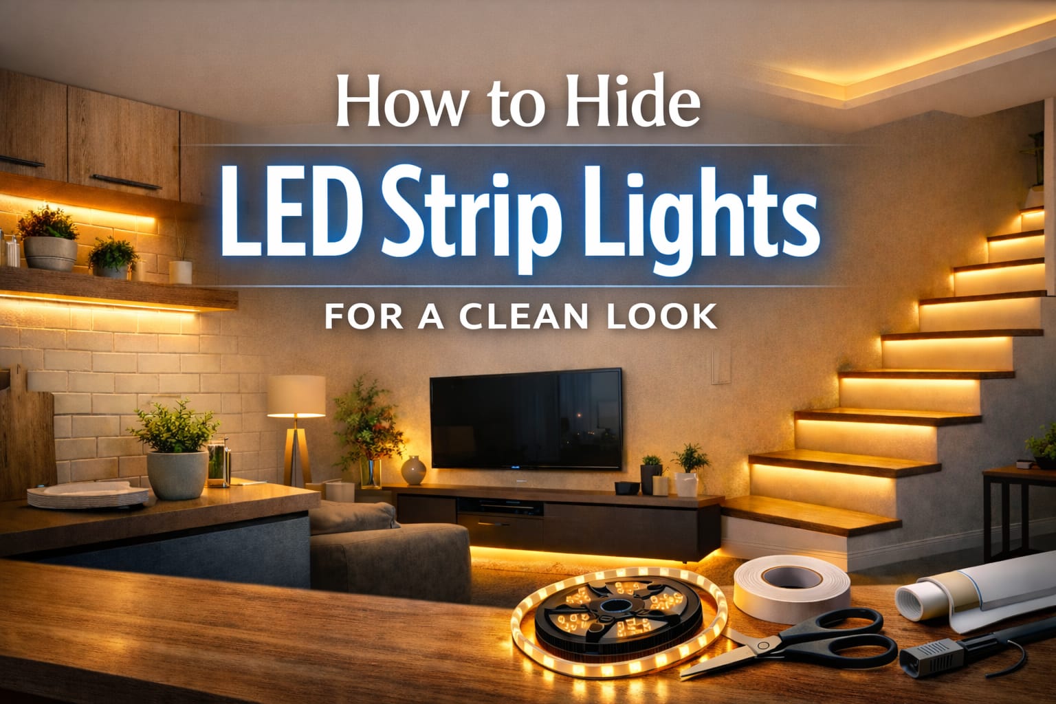 how to hide LED strip lights without visible wires or dots