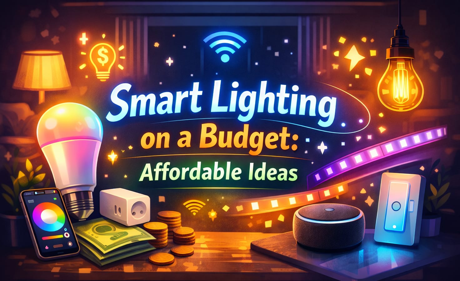 affordable smart lighting ideas for small apartments with smart bulbs, plugs and LED strips