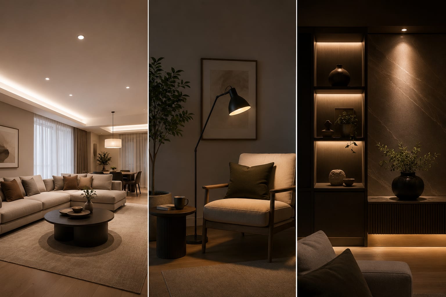 Ambient vs task vs accent lighting differences examples and uses
