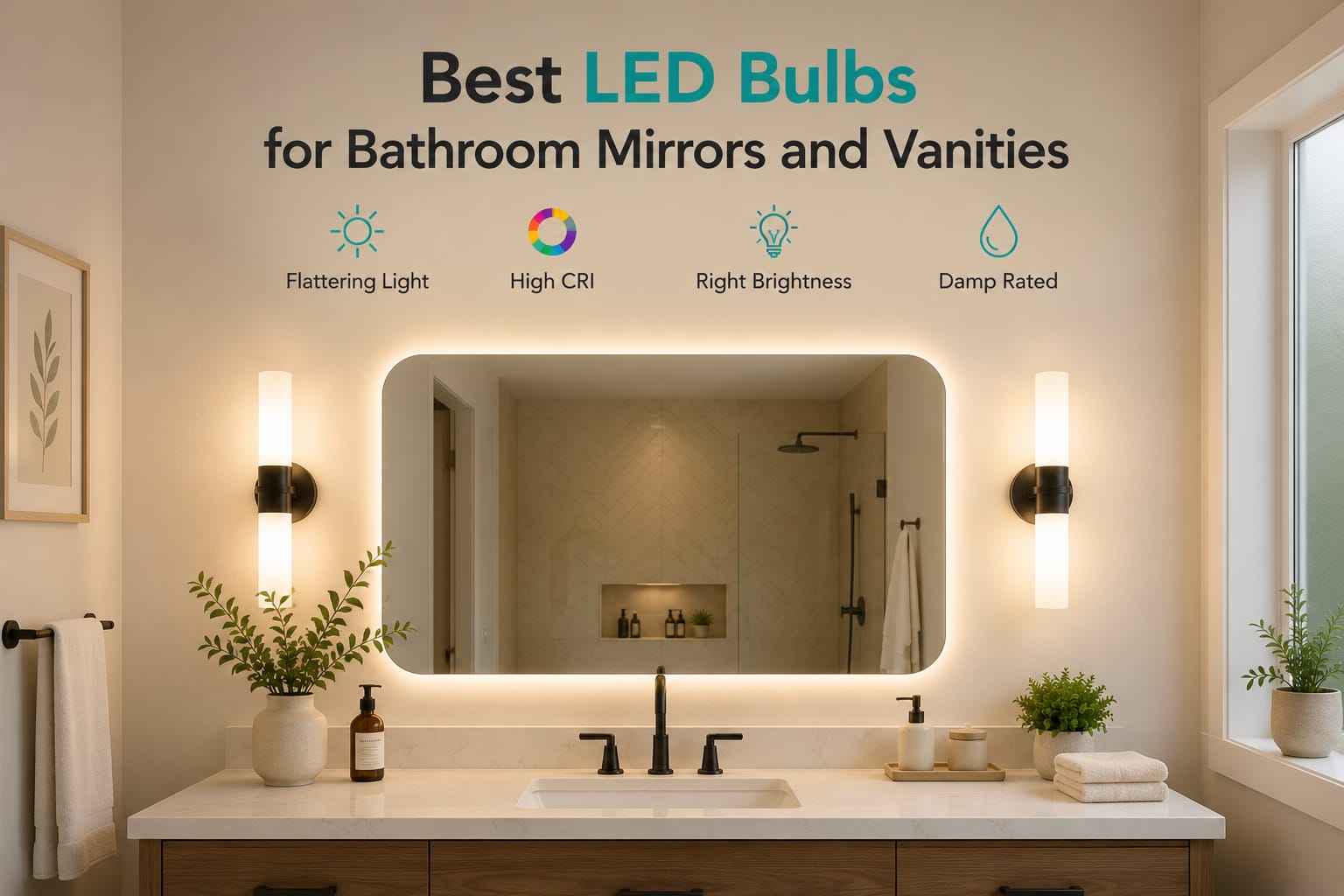 Best light bulbs for bathroom mirrors with flattering high-CRI vanity lighting
